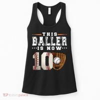 10 Years This Baller Is Now 10 Baseball 10th Birthday Women's Tank Top thumb 0