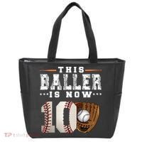 10 Years This Baller Is Now 10 Baseball 10th Birthday Tote Bag thumb 0
