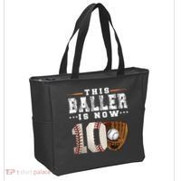 10 Years This Baller Is Now 10 Baseball 10th Birthday Tote Bag thumb 2