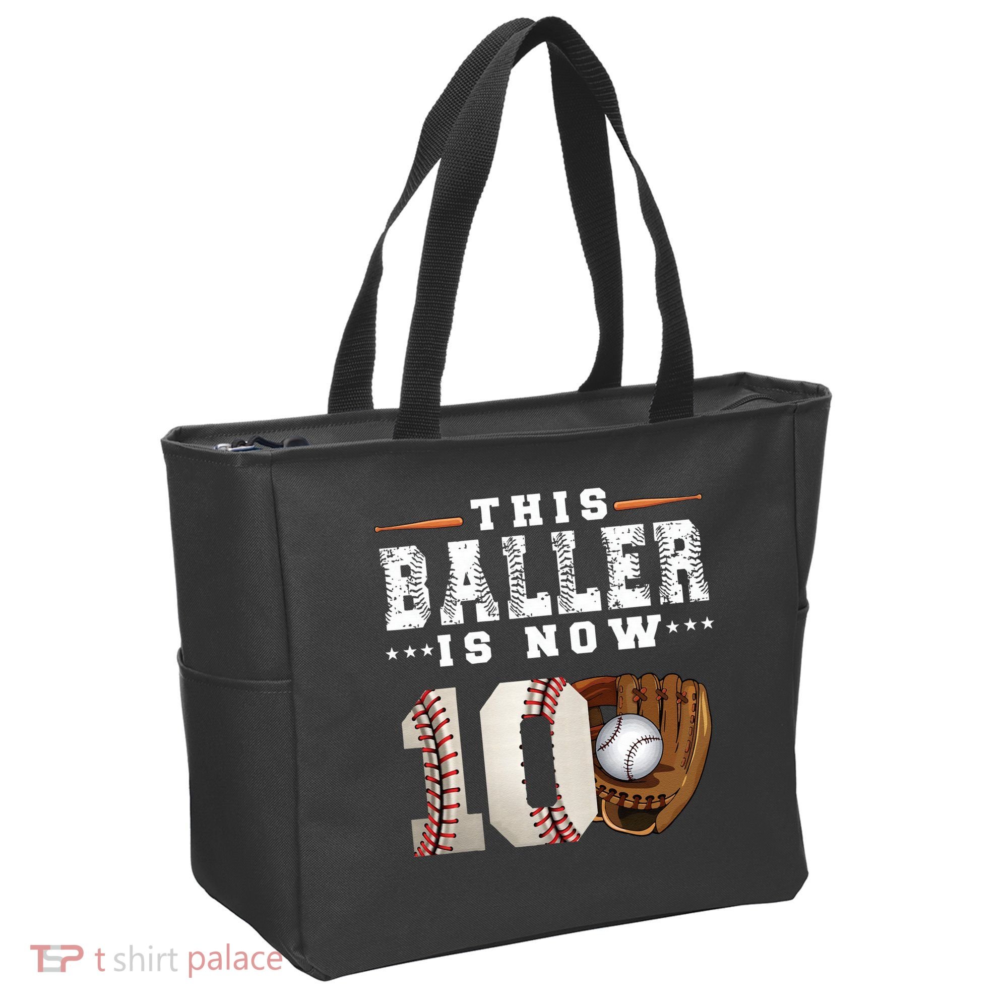 10 Years This Baller Is Now 10 Baseball 10th Birthday Tote Bag