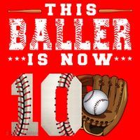 10 Years This Baller Is Now 10 Baseball 10th Birthday Santa Hat thumb 1