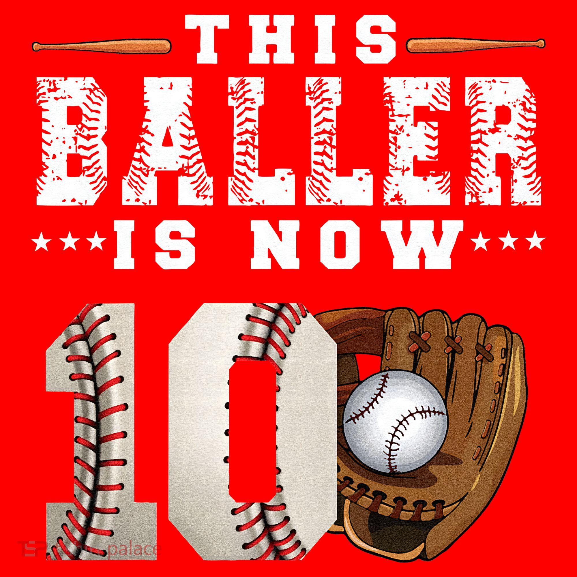 10 Years This Baller Is Now 10 Baseball 10th Birthday Santa Hat
