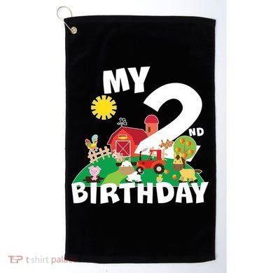 2 Year Old Farm My 2nd Birthday Golf Towel