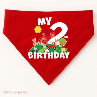 2 Year Old Farm My 2nd Birthday USA-Made Doggie Bandana