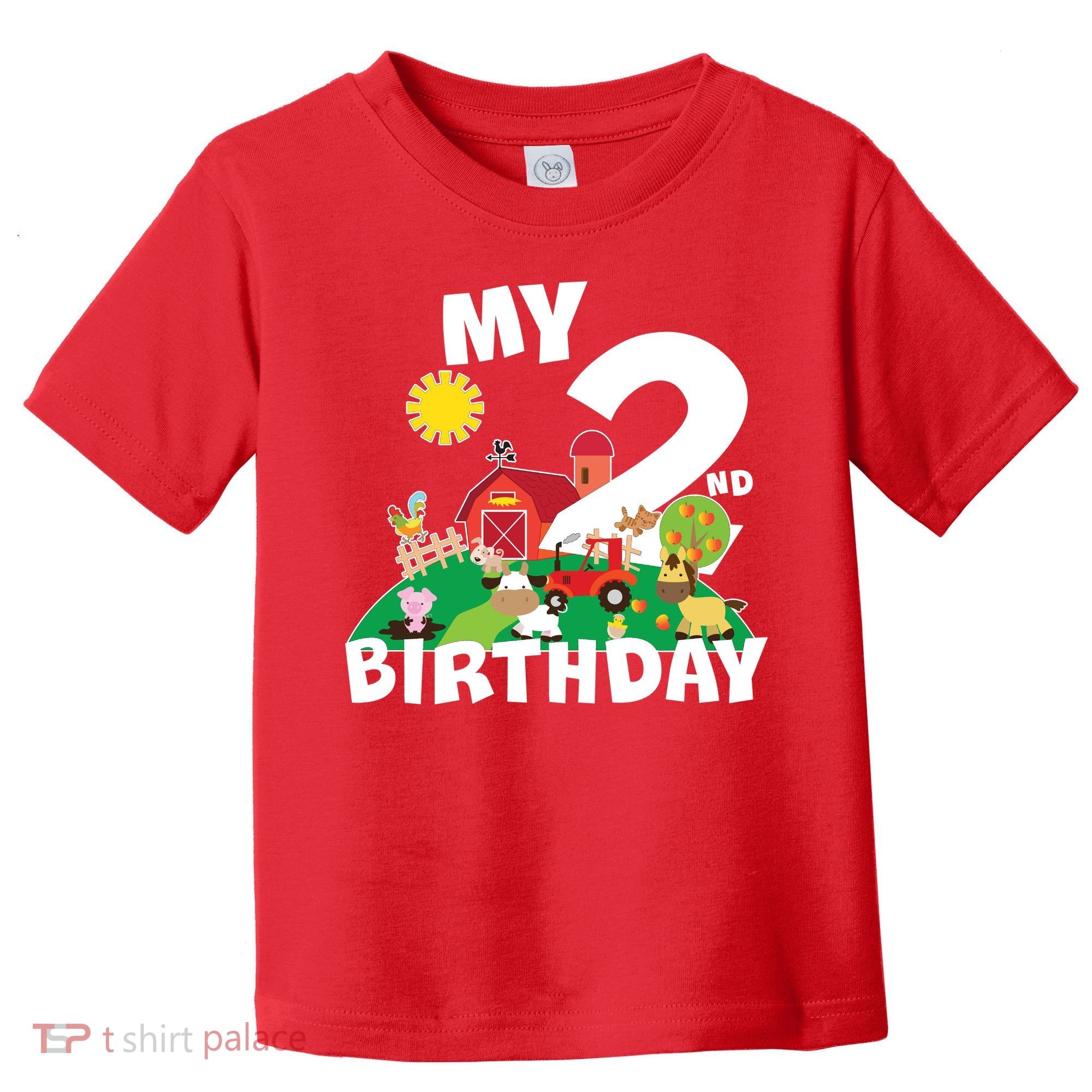 2 Year Old Farm My 2nd Birthday Toddler T-Shirt