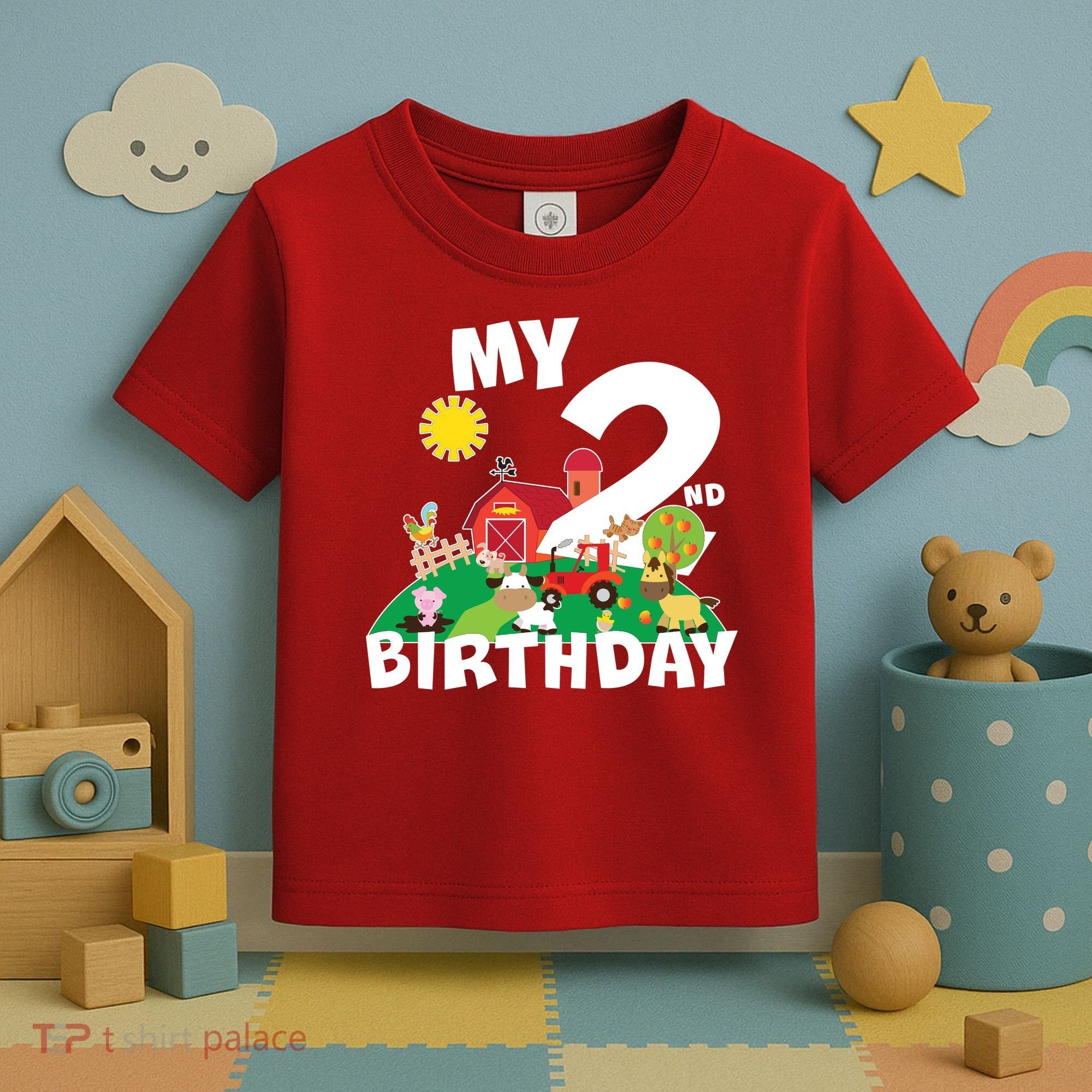 2 Year Old Farm My 2nd Birthday Toddler T-Shirt
