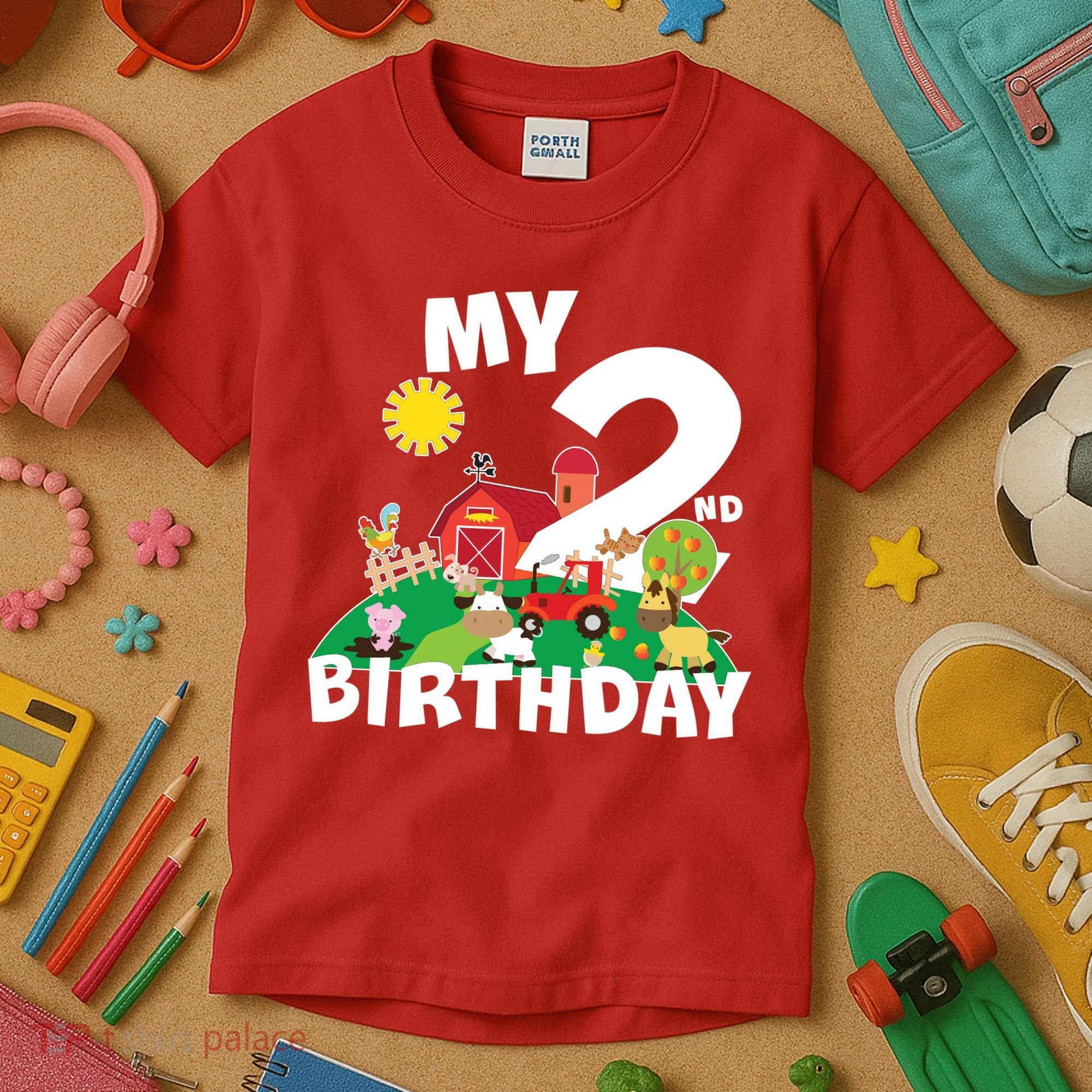 2 Year Old Farm My 2nd Birthday Kids T-Shirt