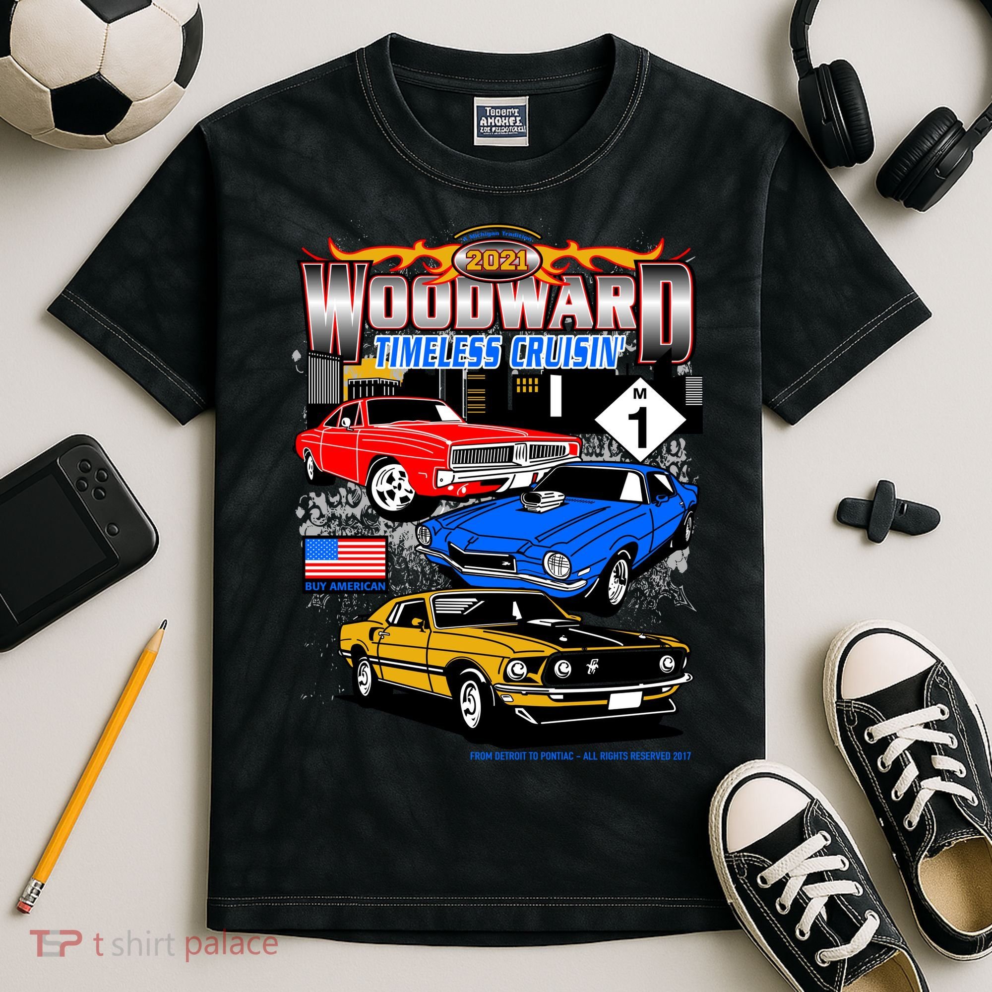 2021 Woodward Timeless Muscle Kids Tie-Dye T-Shirt