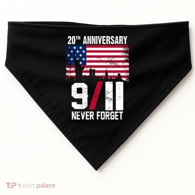 20th Anniversary Never Forget 9/11 September 11th USA-Made Doggie Bandana