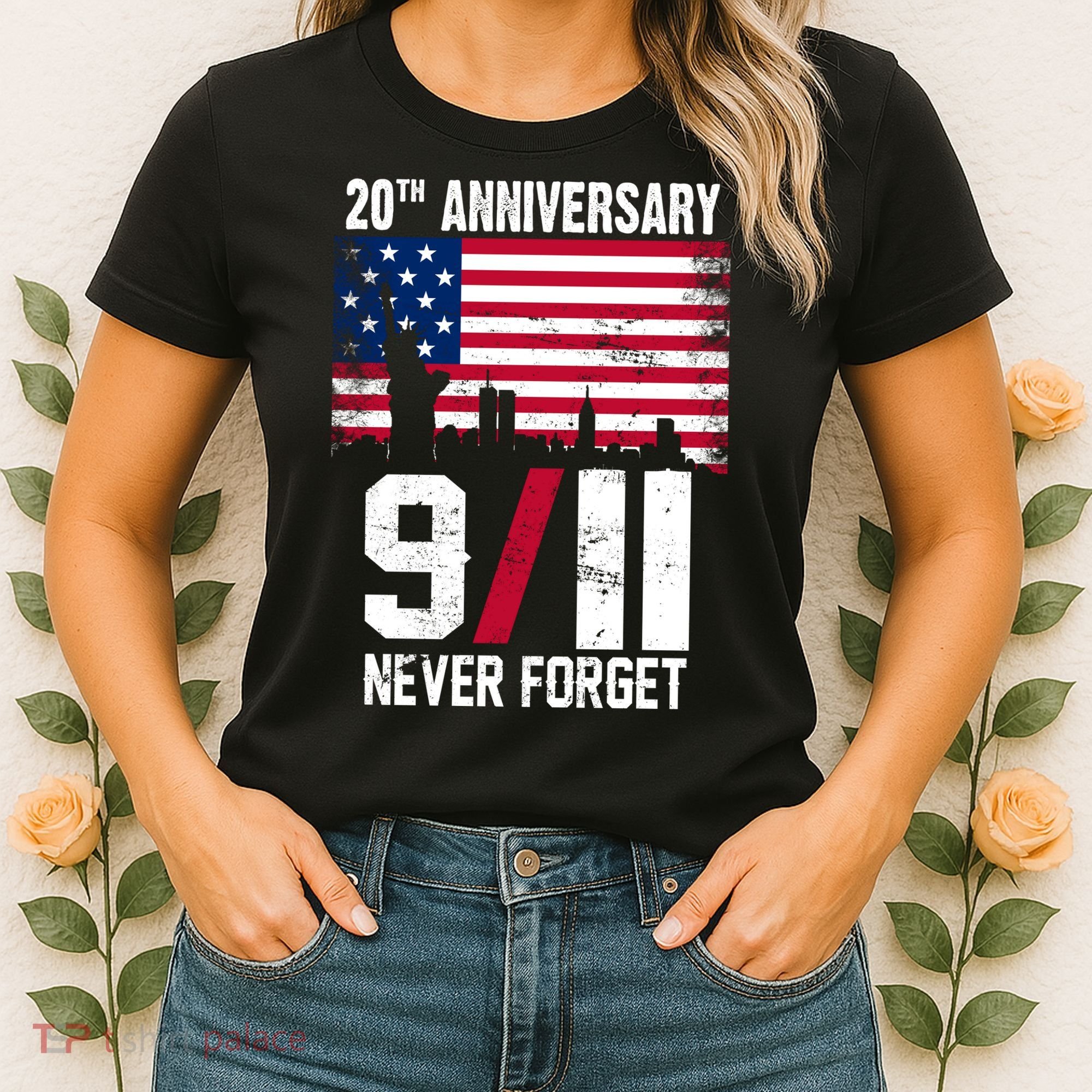 20th Anniversary Never Forget 9/11 September 11th Women's T-Shirt