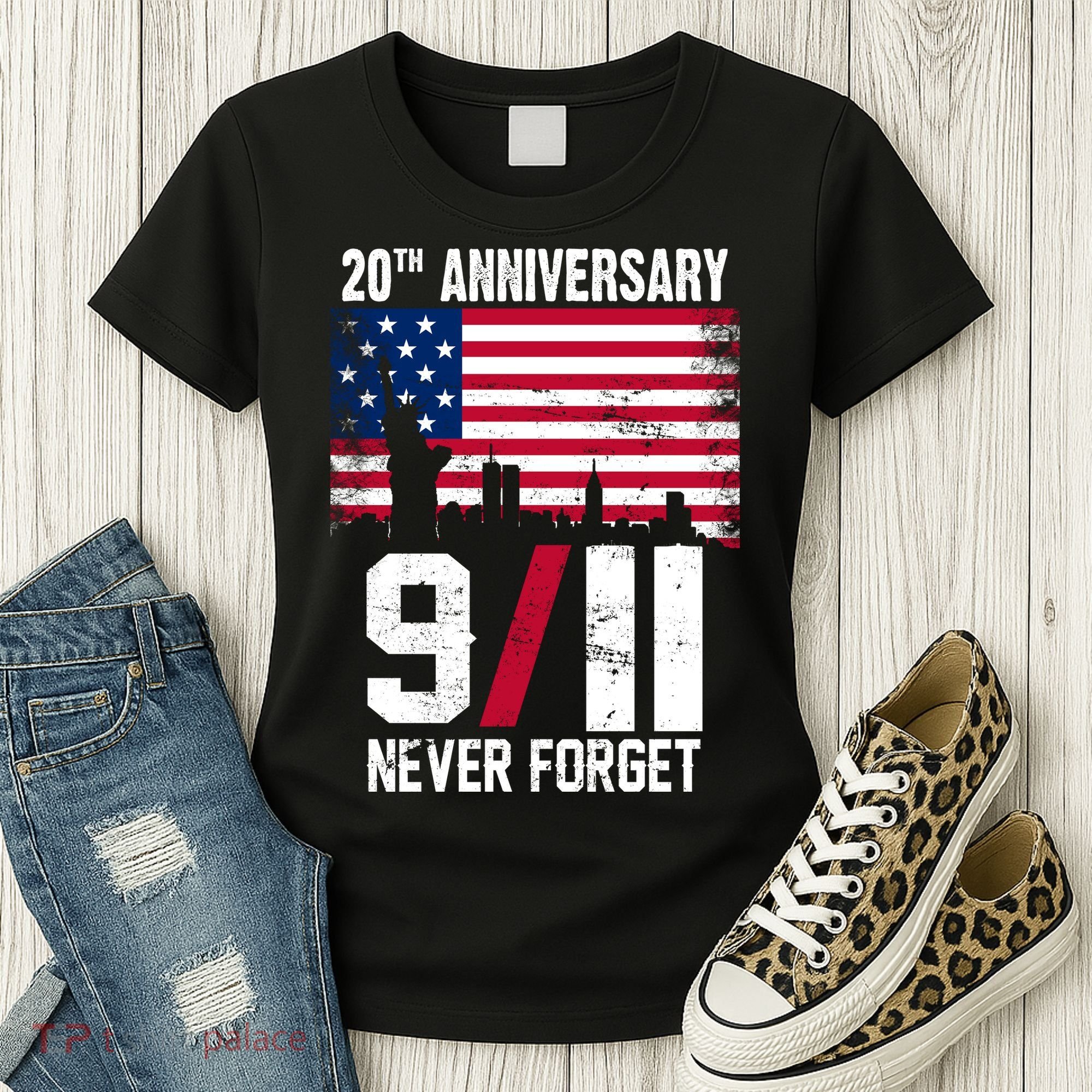 20th Anniversary Never Forget 9/11 September 11th Women's T-Shirt