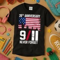 20th Anniversary Never Forget 9/11 September 11th Kids T-Shirt thumb 3