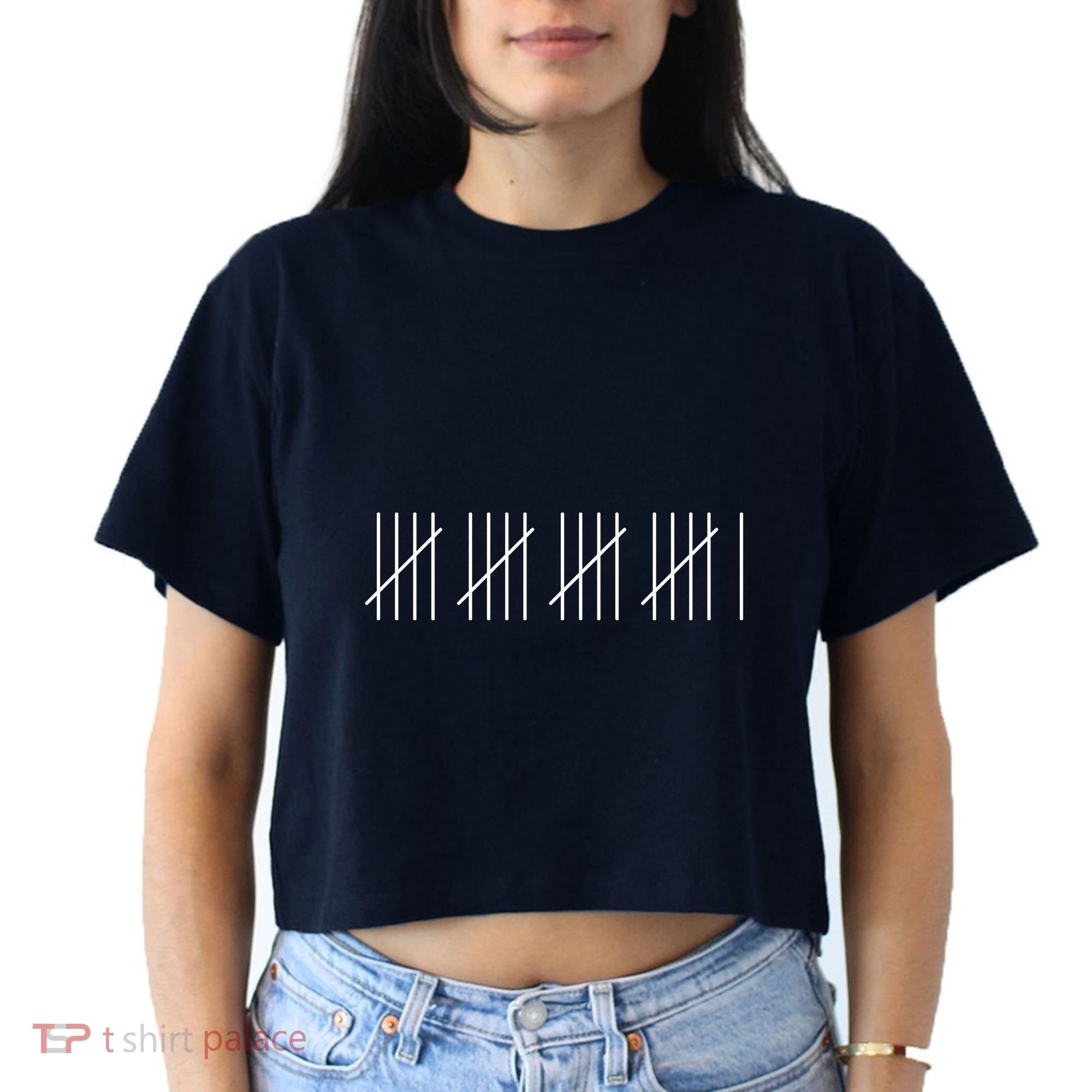 21 Twenty-One Years Old 21st Birthday Lines Women's Crop Top Tee