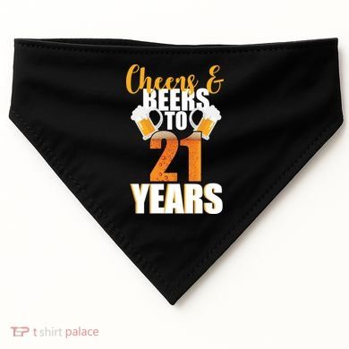 21st Birthday Cheers & Beers To 21 Years USA-Made Doggie Bandana