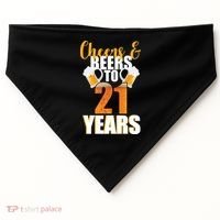 21st Birthday Cheers & Beers To 21 Years USA-Made Doggie Bandana thumb 0