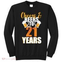 21st Birthday Cheers & Beers To 21 Years Sweatshirt thumb 0