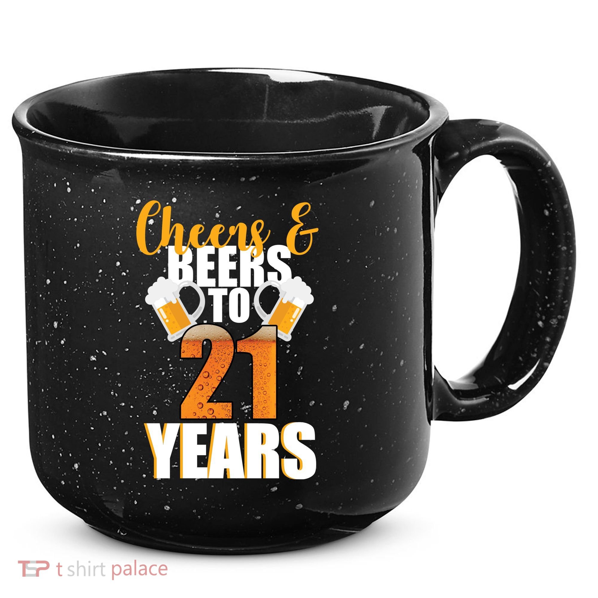 21st Birthday Cheers & Beers To 21 Years 15oz Campfire Ceramic Mug