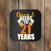 21st Birthday Cheers & Beers To 21 Years Coaster thumb 0