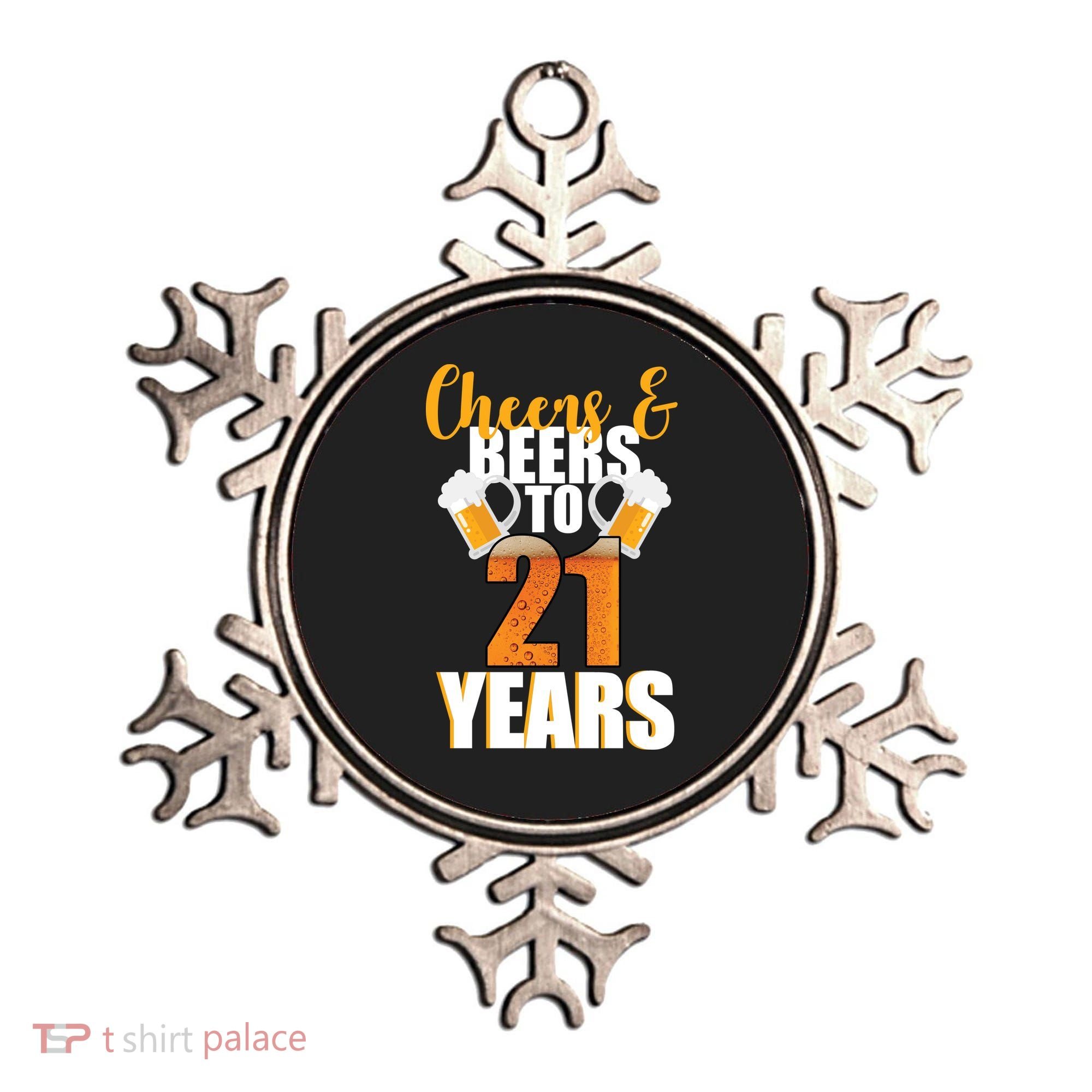 21st Birthday Cheers & Beers To 21 Years Ornament