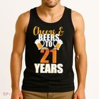 21st Birthday Cheers & Beers To 21 Years Tank Top thumb 3