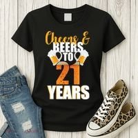 21st Birthday Cheers & Beers To 21 Years Women's T-Shirt thumb 3