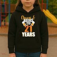 21st Birthday Cheers & Beers To 21 Years Kids Hoodie thumb 3
