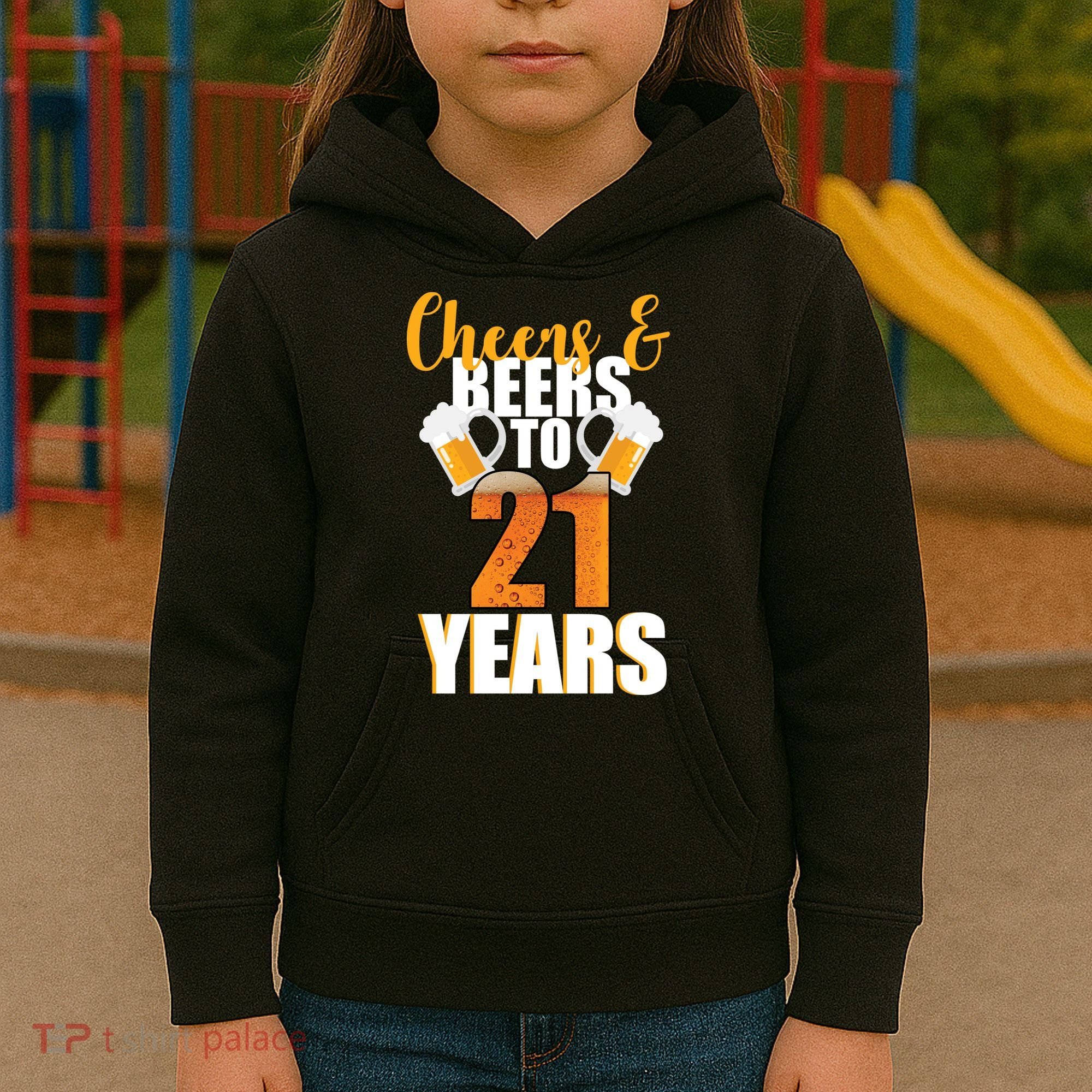 21st Birthday Cheers & Beers To 21 Years Kids Hoodie