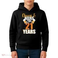 21st Birthday Cheers & Beers To 21 Years Kids Hoodie thumb 4