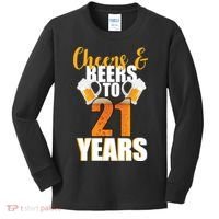21st Birthday Cheers & Beers To 21 Years Kids Long Sleeve Shirt thumb 0