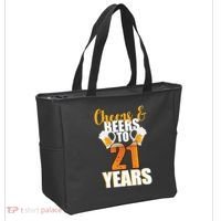 21st Birthday Cheers & Beers To 21 Years Tote Bag thumb 2