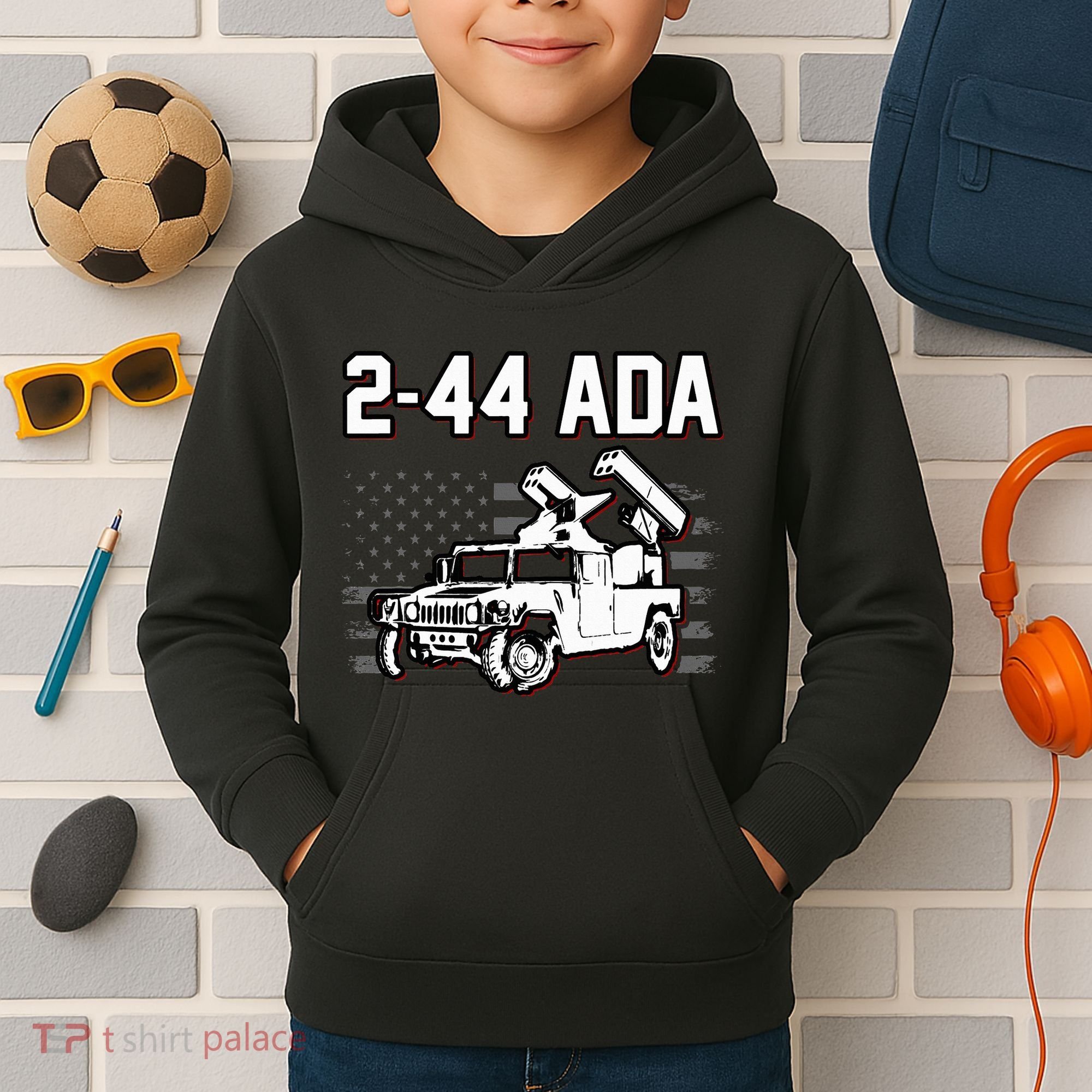 2 44 Ada 108th Adab Air Defense Artillery Brigade Kids Hoodie