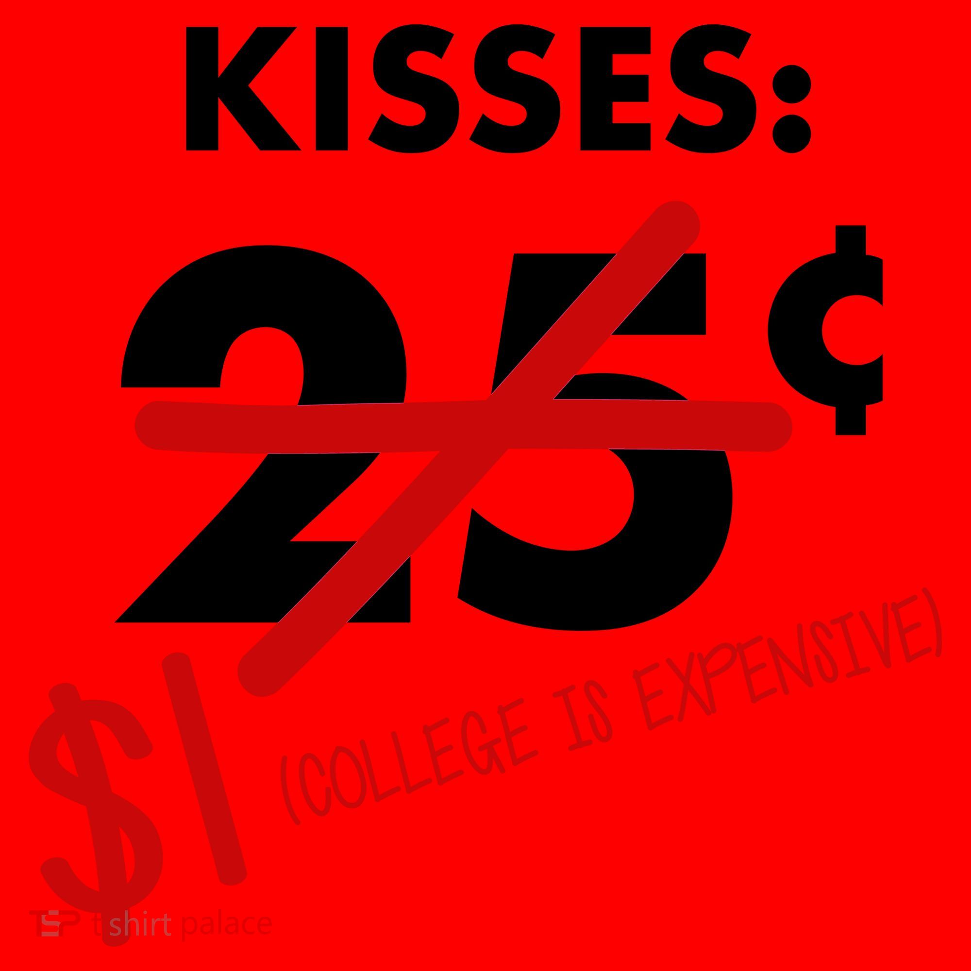 25 Cent Kisses College Is Expensive Retro  Santa Hat