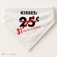 25 Cent Kisses College Is Expensive Retro  USA-Made Doggie Bandana thumb 0