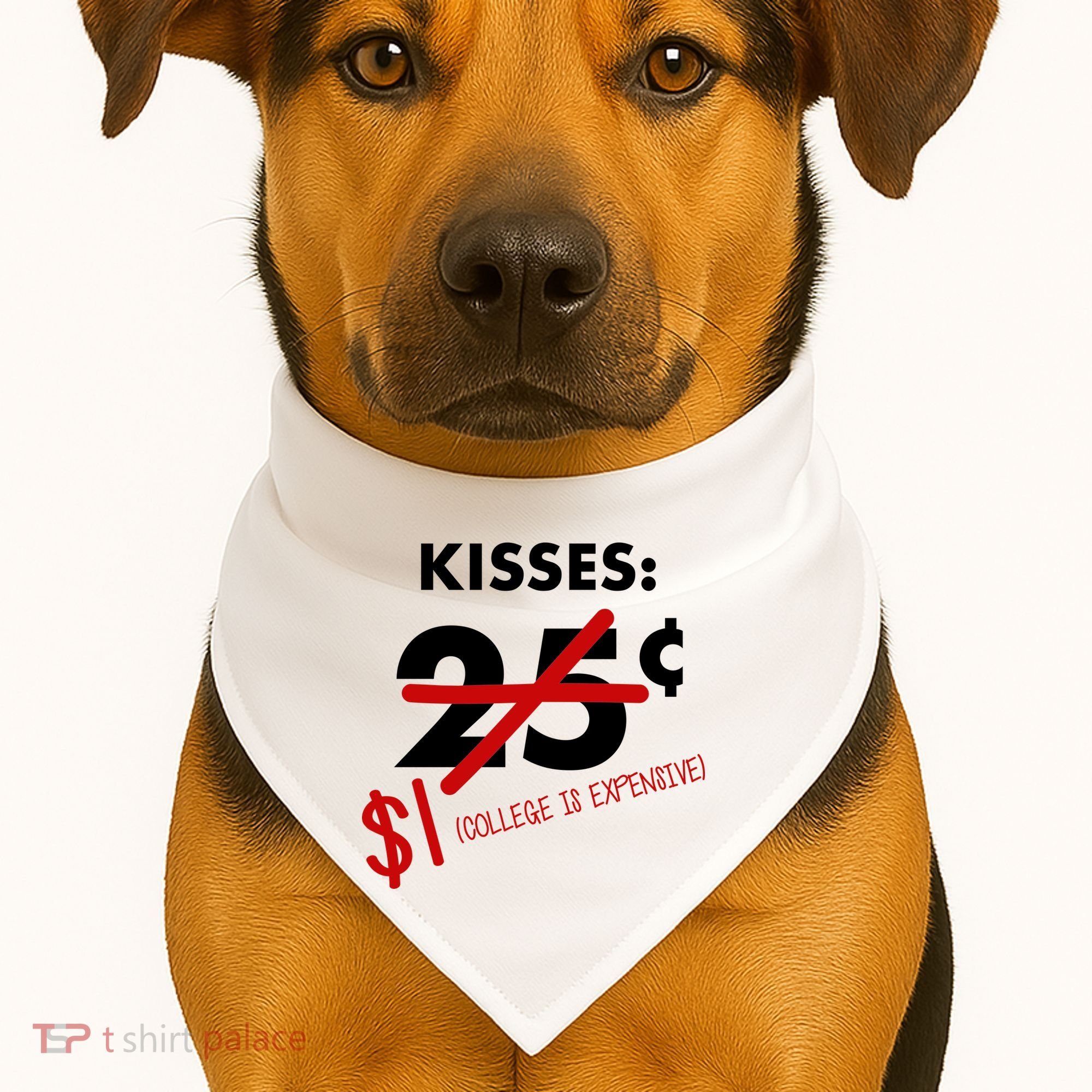 25 Cent Kisses College Is Expensive Retro  USA-Made Doggie Bandana