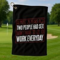 25th Birthday Funny Golf Towel thumb 1