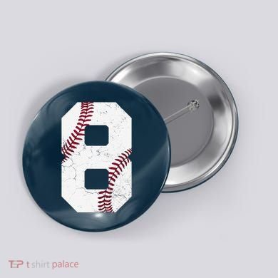 2016 8th Birthday Gift 8 Years Old Baseball Eighth Button