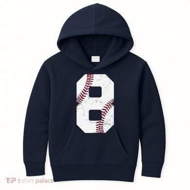 2016 8th Birthday Gift 8 Years Old Baseball Eighth Kids Hoodie