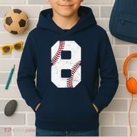 2016 8th Birthday Gift 8 Years Old Baseball Eighth Kids Hoodie thumb 2