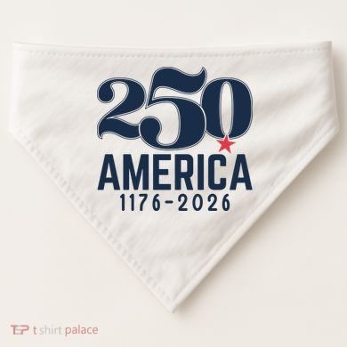 250 America 1776-2026 USA-Made Doggie Bandana