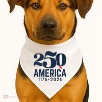 250 America 1776-2026 USA-Made Doggie Bandana thumb 1