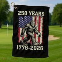 250th Anniversary 1776-2026 Big Foot USA 250 Years Golf Towel thumb 1