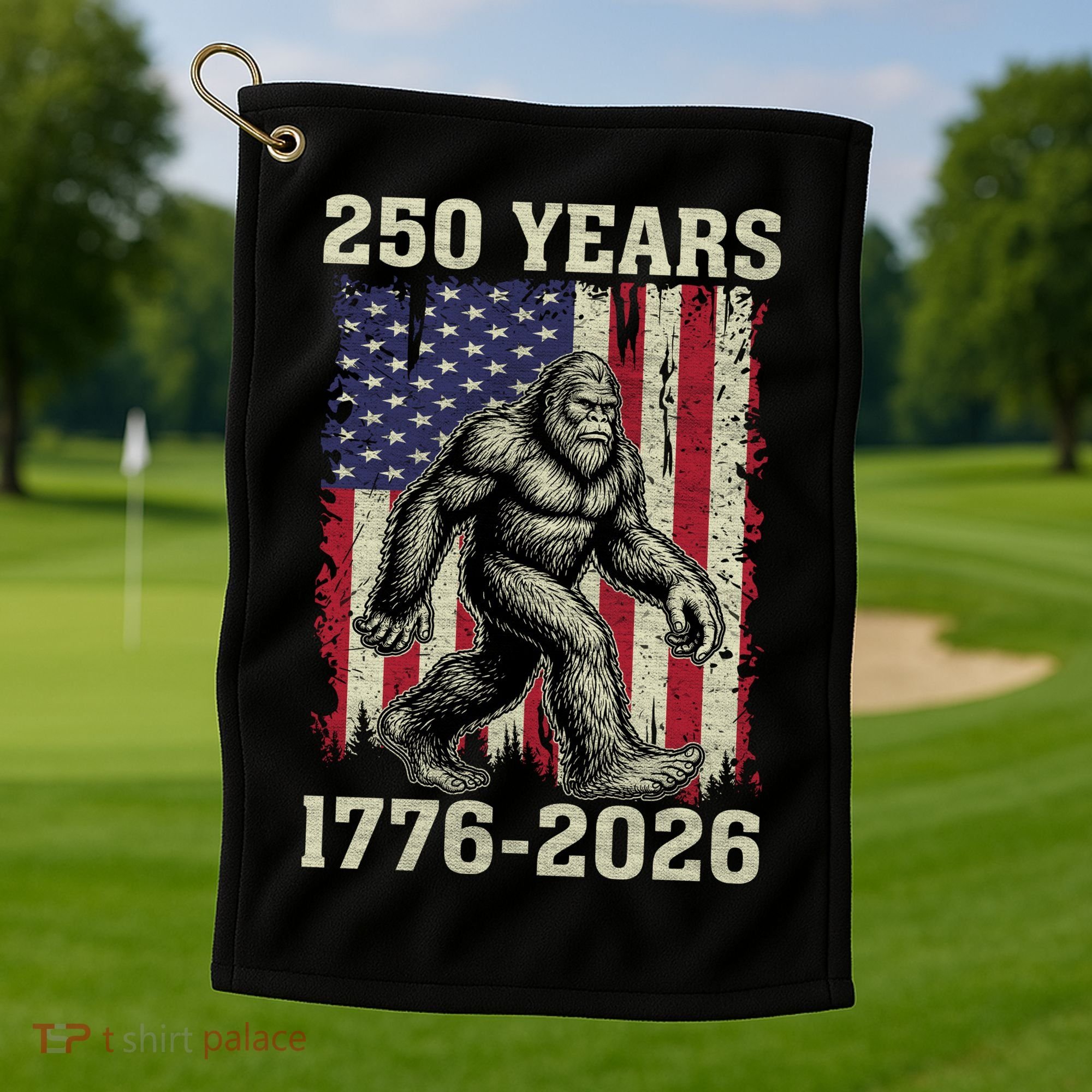 250th Anniversary 1776-2026 Big Foot USA 250 Years Golf Towel