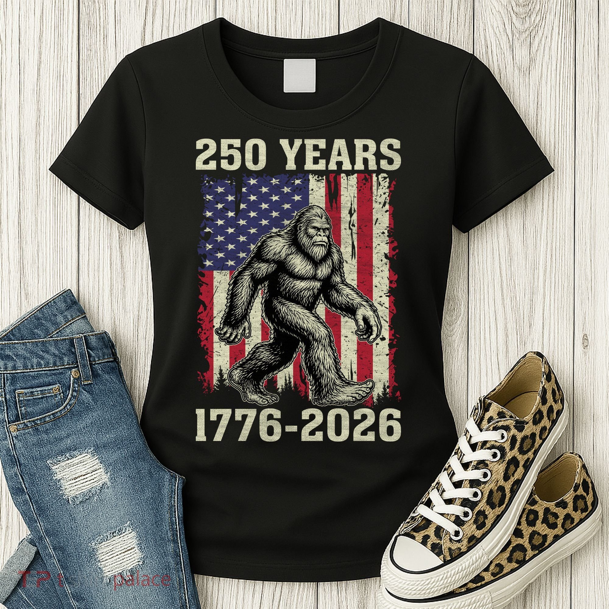 250th Anniversary 1776-2026 Big Foot USA 250 Years Women's T-Shirt