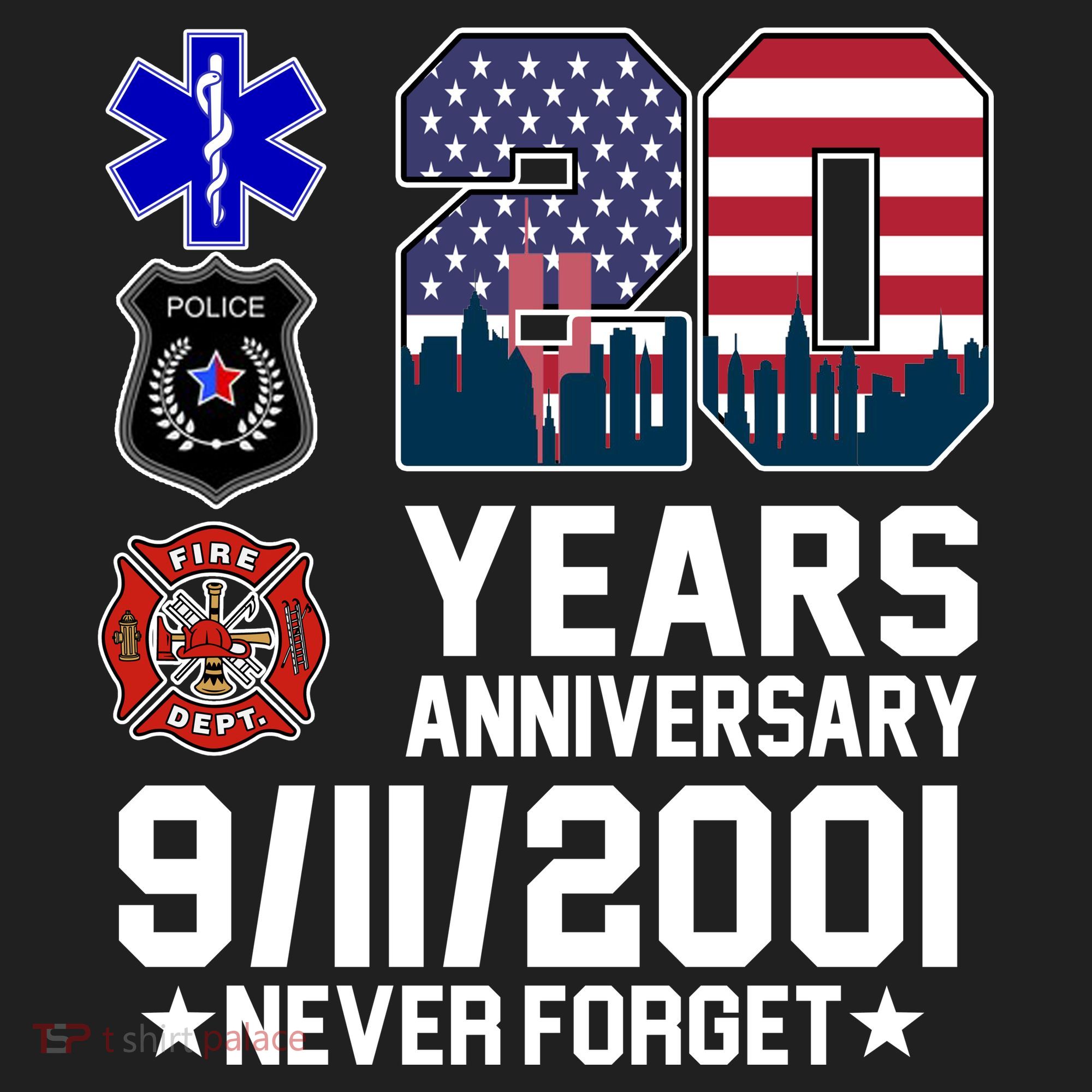 20th Anniversary 9/11/2001 Never Forget 911 Tumbler