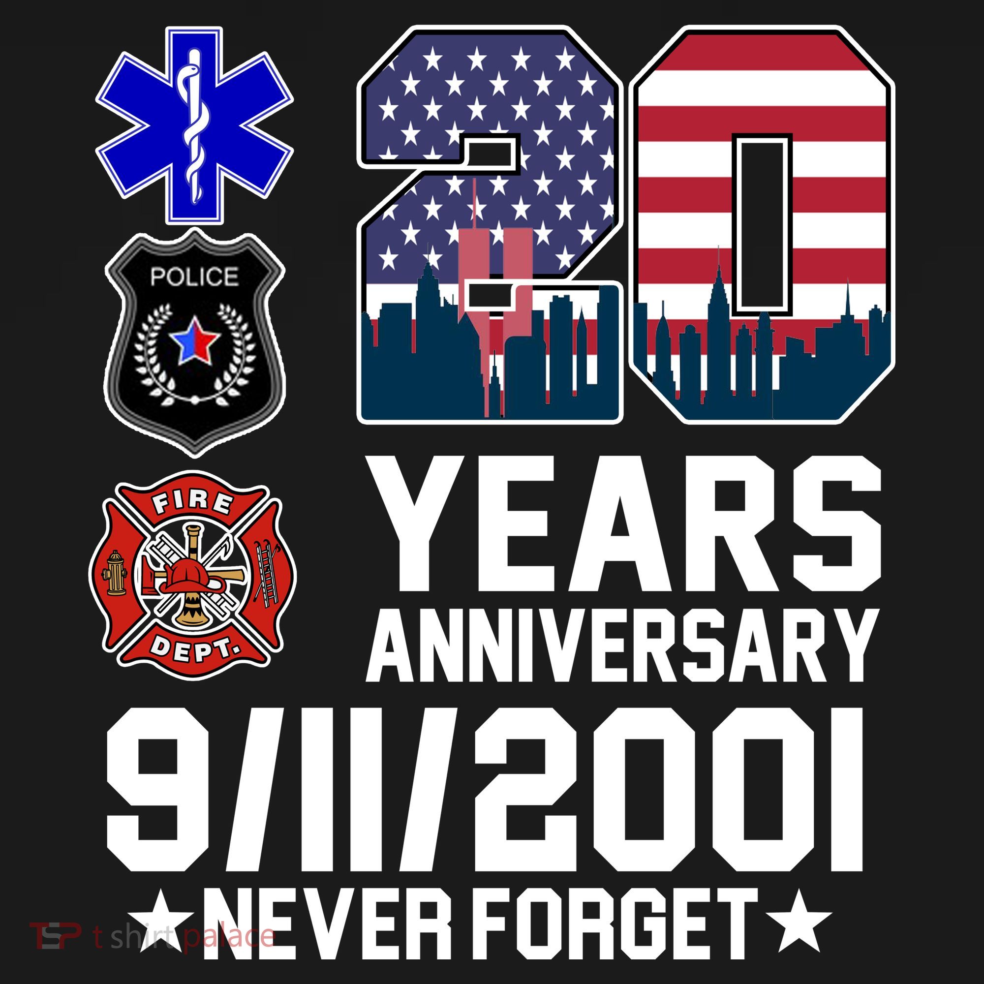 20th Anniversary 9/11/2001 Never Forget 911 Ornament