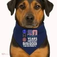 20th Anniversary 9/11/2001 Never Forget 911 USA-Made Doggie Bandana thumb 1