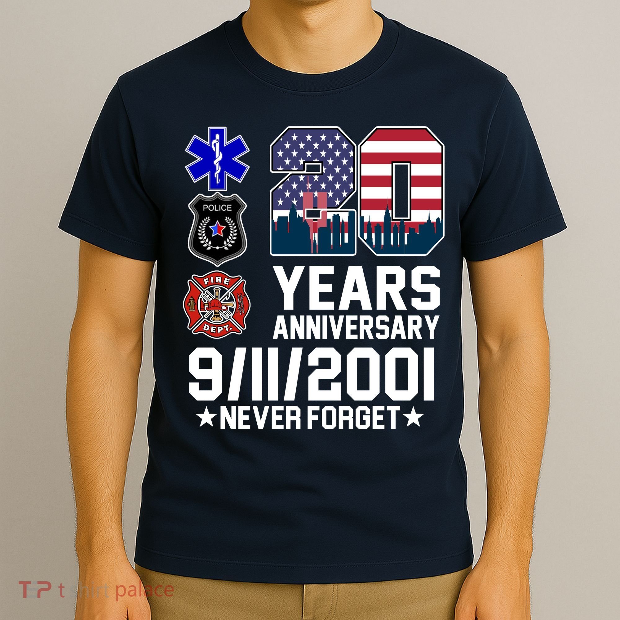 20th Anniversary 9/11/2001 Never Forget 911 T-Shirt