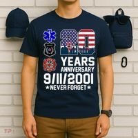 20th Anniversary 9/11/2001 Never Forget 911 T-Shirt thumb 6