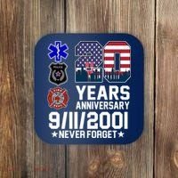 20th Anniversary 9/11/2001 Never Forget 911 Coaster thumb 0