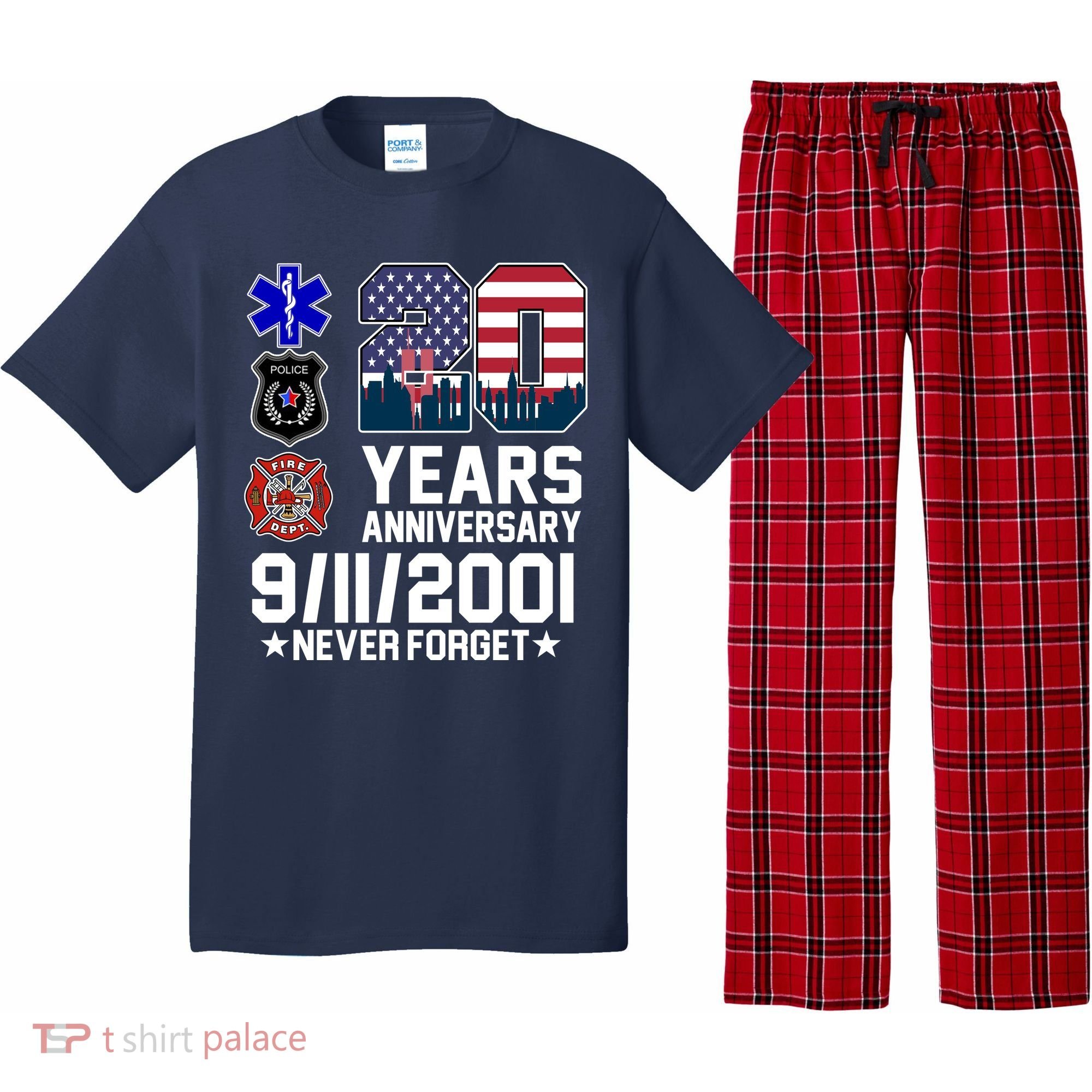 20th Anniversary 9/11/2001 Never Forget 911 Pajama Set